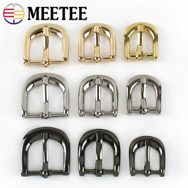 5/10/20Pc 14/16/20mm Metal Pin Buckles Handbag Strap Belt Buckle Webbing Adjust Clasp Shoe Slider Tri-Gilde Hook Sew Accessories