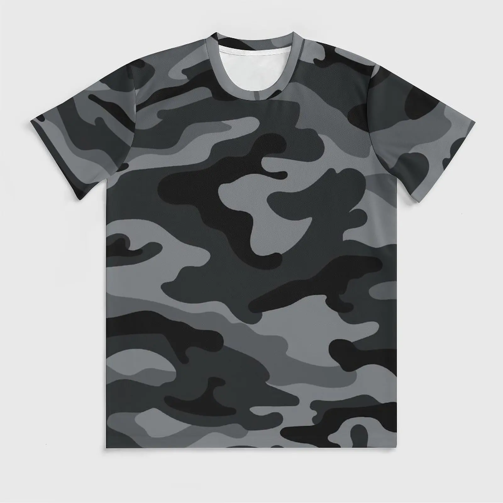 Army Camouflage T Shirt Mens Gray And Black Camo Fun T-Shirts Summer Fashion Tees Short Sleeve Graphic Oversized Clothing