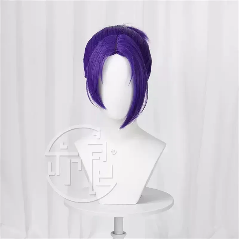 الأزرق قفل ميكاجي ريو شعر مستعار تأثيري الأرجواني مقاومة للحرارة الاصطناعية الشعر هالوين حفلة لعب الأدوار كرنفال + غطاء شعر مستعار