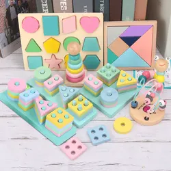 Yürüyor Montessori Ahşap Oyuncaklar Bebek için 1 2 3 Yaşında Öğrenme Eğitici Oyunlar Duyusal Boncuk Labirent Bulmaca Sıralayıcısı Blokları Kulesi