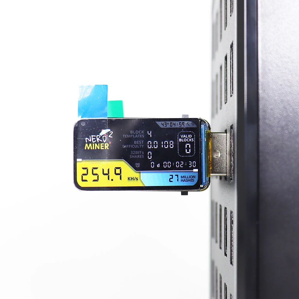 NerdMiner USB Bitcoin Miner 250KH/s Mini BTC Solo Lottery Mining Machine with Smart LCD DIY Crypto Miner