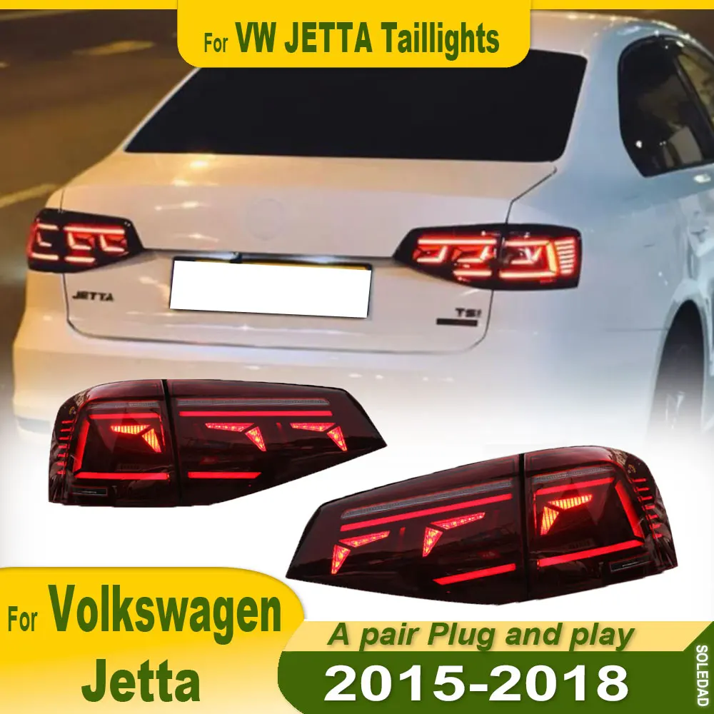 Tail Lights For Volkswagen VW Jetta MK6 2015 2016 2017 2018 Rear Lights LED Taillight Taillamp Assembly Brake Lamp DRL Animation