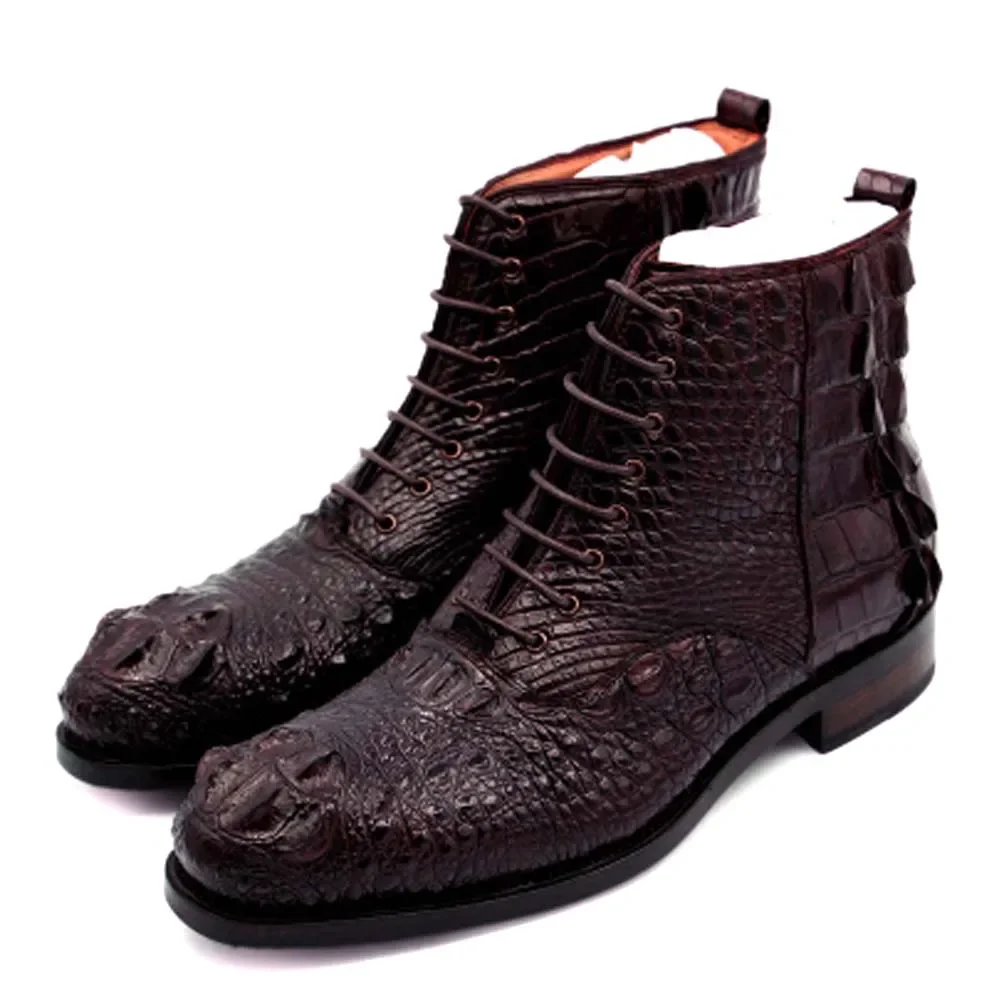 men boots male shoes winter crocodile shoes