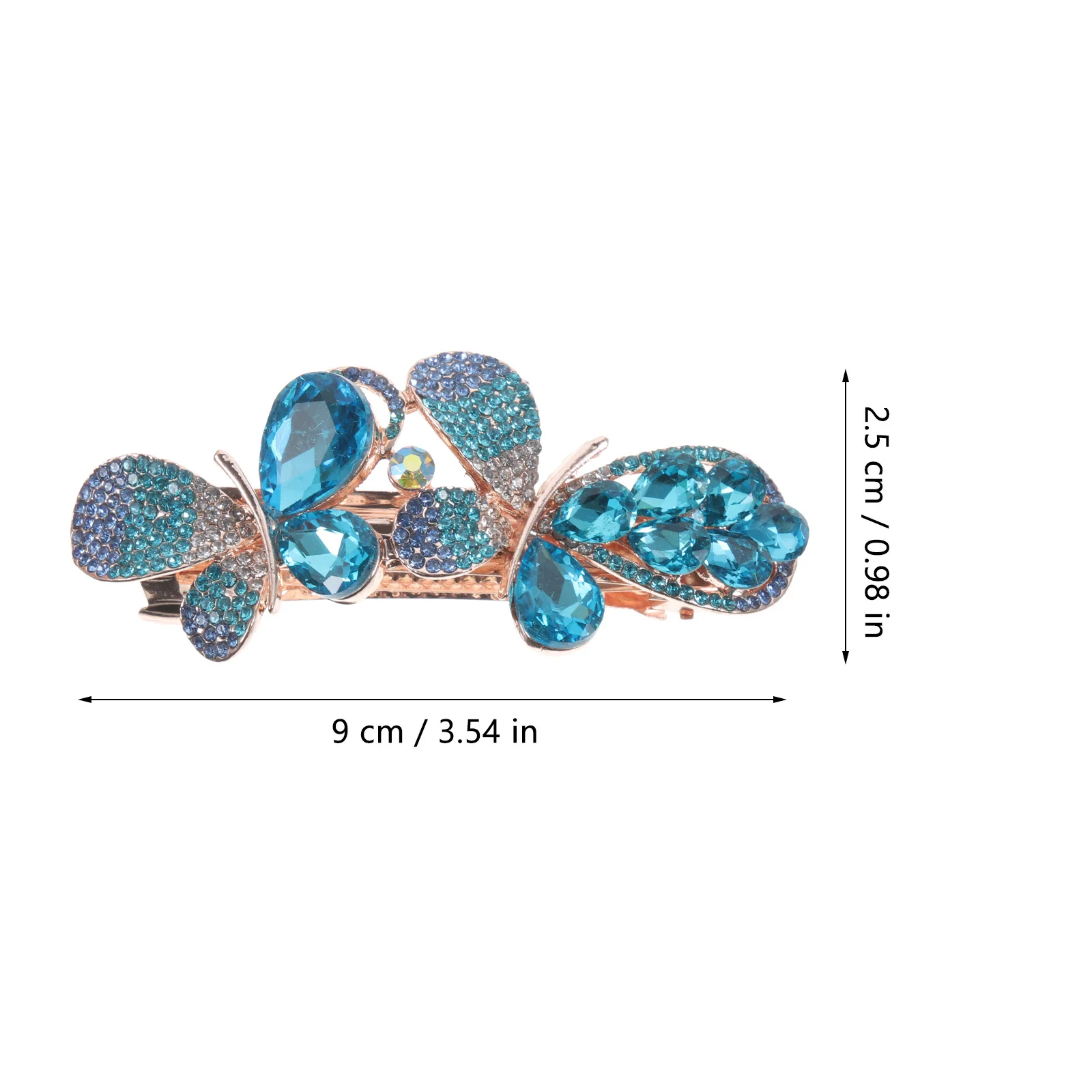 

Delicate Rhinestone Clip Spring Metal Hair Barrette Bridal Wedding Accessories For Women Thick Braid Ponytail Straight Curly