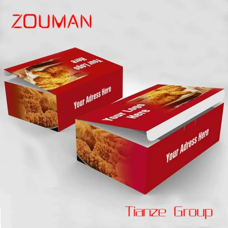 Custom , Hot sale disposable fast food fried chicken packaging box custom food grade Takeaway fried chicken box