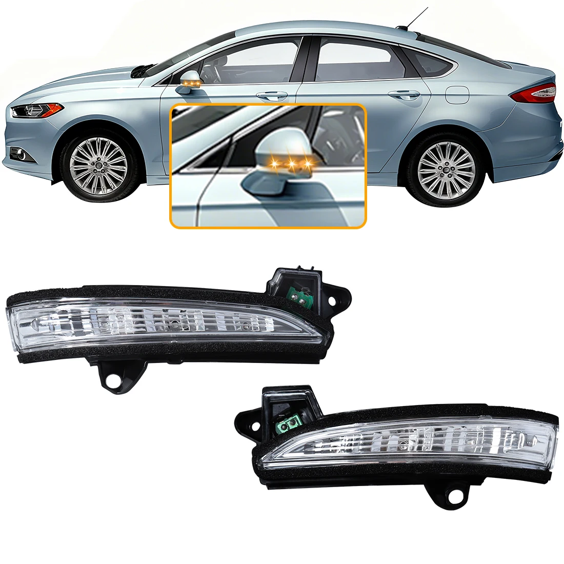 New Turn Side Lamp Rearview Mirror Signal Blinker Flasher Light For Ford Mondeo Fusion 2013 2014 2015 2016 2017-2020 USA Version
