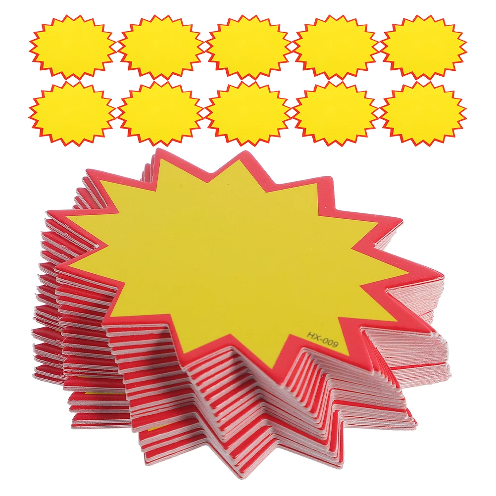 300pcs Bright Star Shape Price Tags Stickers Garage Sale Labels Yard Sale Signs Retail Store Display Cutout Paper Signs Blank