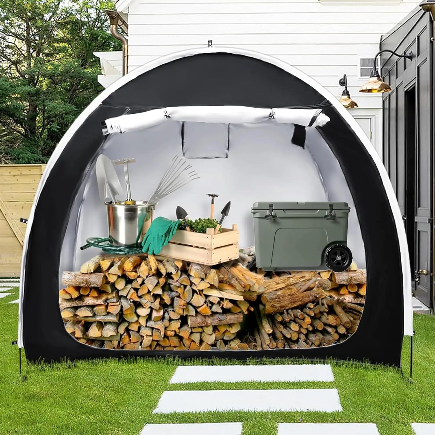 خيمة سقيفة تخزين الدراجة، غطاء تخزين الدراجة لدراجات 2/3، سلال تخزين الدراجات المحمولة المقاومة للماء، مأوى خارجي