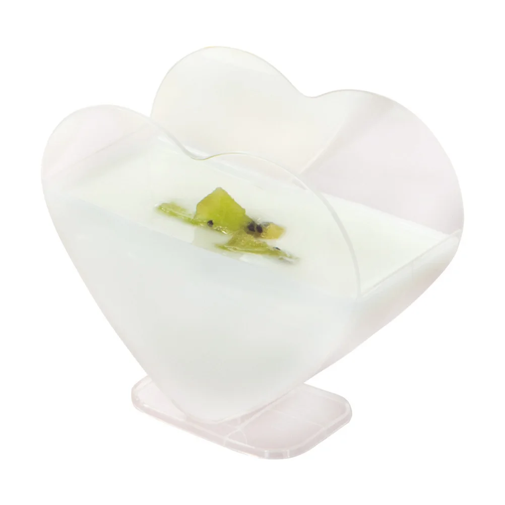 

30Pcs Heart Shaped Mousse Cups Clear Plastic Reusable Elegant for Tiramisu Jelly Pudding Dessert Containers Dessert Cup
