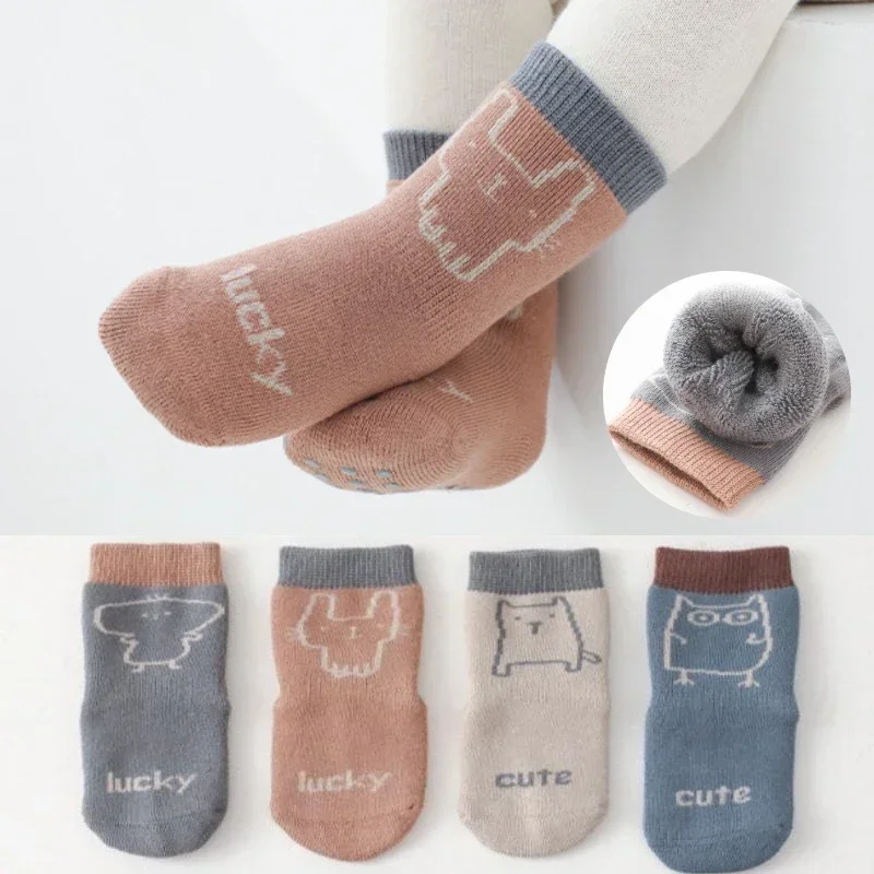 Thicken Baby Kids Thermal Socks Autumn Winter Trampoline Socks Warm Boy Girls Floor Long Socks Children Clothing Accessories