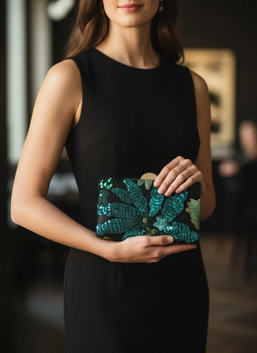 

Элегантная женская сумка-клатч для ужина, универсальная, с пайетками, для свадебной вечеринки, маленькая квадратная сумка [случайный узор]