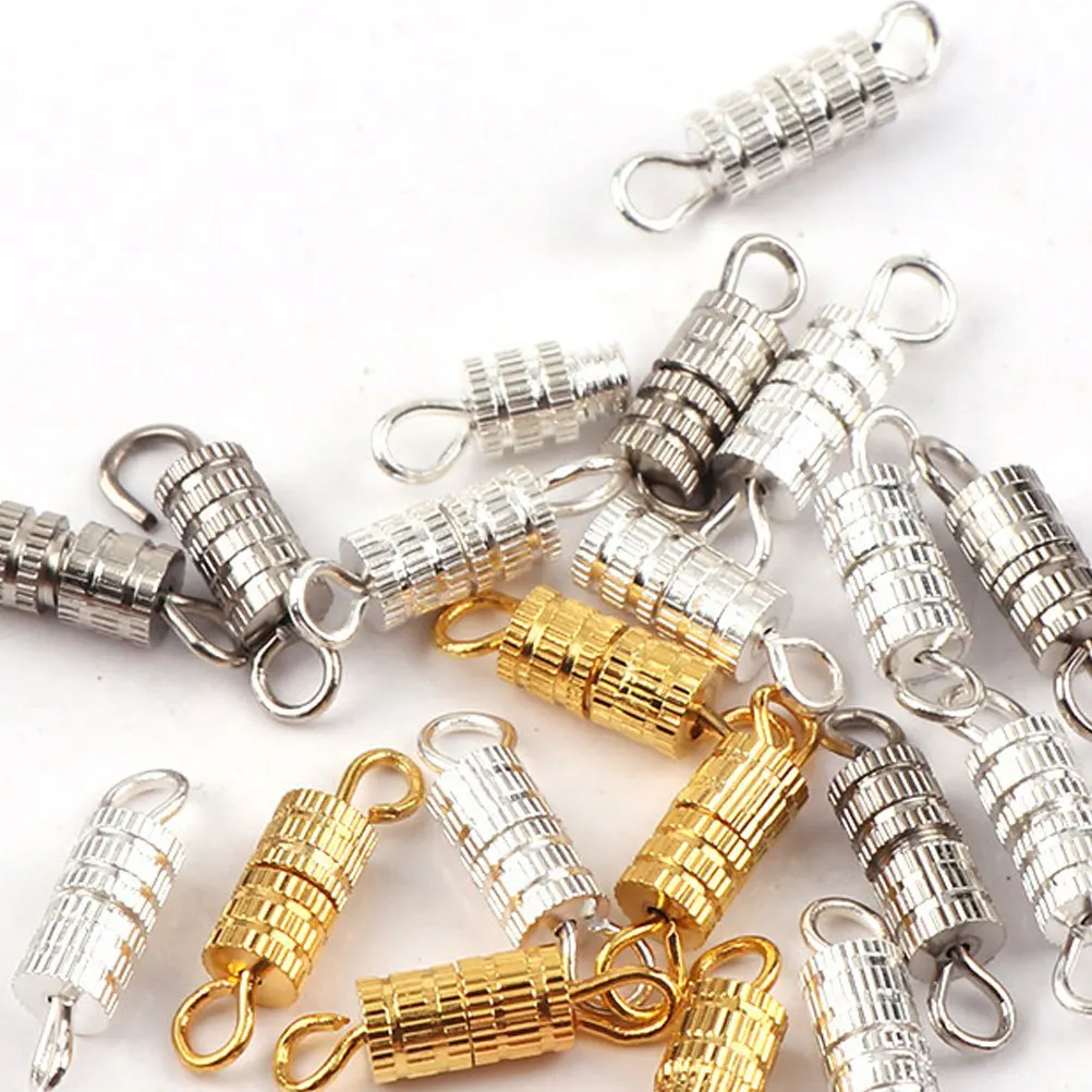 

100Pcs Copper Barrel Screw Type Clasps Safety Lock Jewelry Clasps for Necklace Bracelet DIY Craft Jewelry Making Accessories