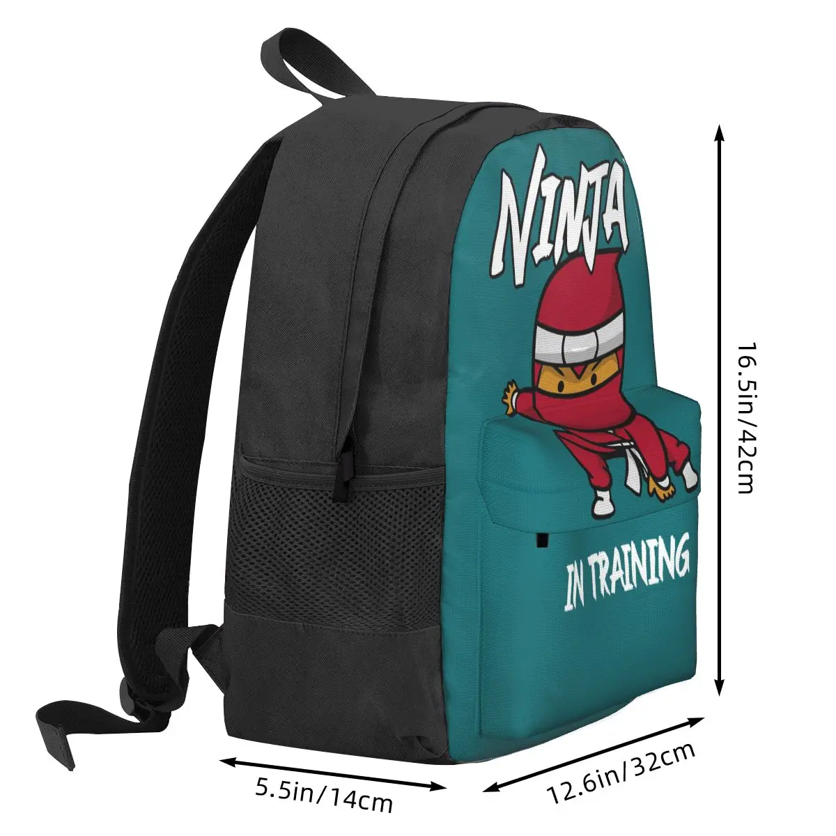 Black Ninja In Training Backpack Student BookBag Kids School Bag Computer Shoulder Bags for Boys Girls