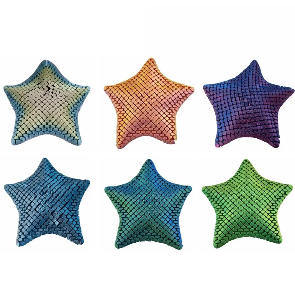 5.5inch Starfish Decompression Toys Articulating Moveable Joints Starfish Decorative Ornaments Multi-color 3D Printed Toy