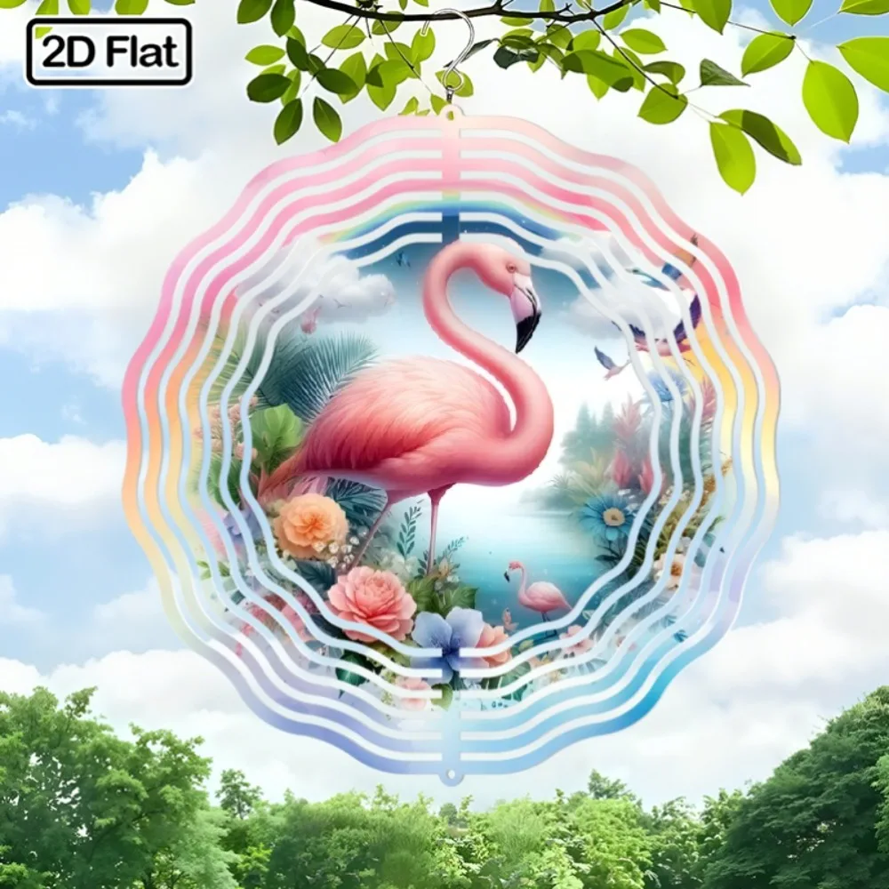 

Flamingo Wind Chime 360 Rotating Hook Metal Wall Art Garden Outdoor Hanging Decor Yard Gift
