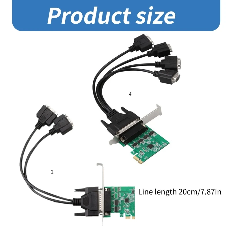 Multiports PCIE 1x to RS232 Serial Card 2/4 Port for Industrial Control and Communication Devices