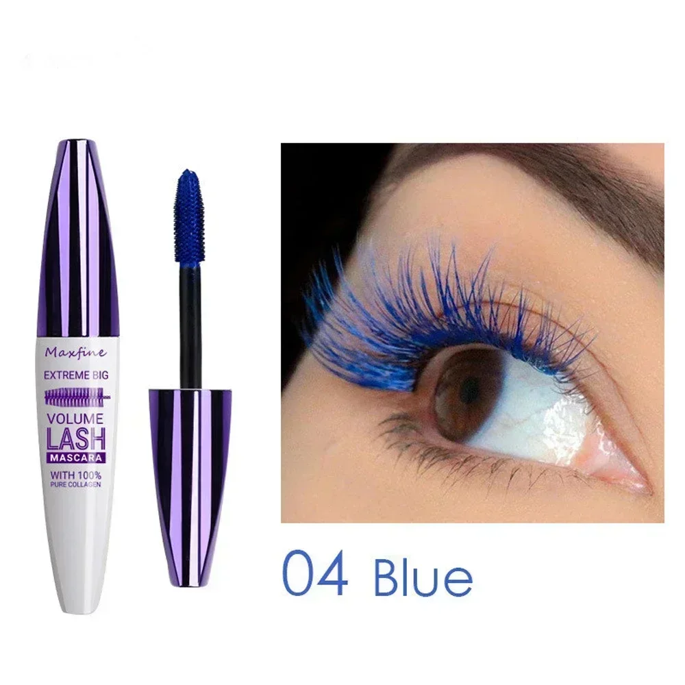 5D Multi-color Mascara Waterproof Fast Dry Eyelashes Curls Extension Make-Up Eyelashes Blue Purple Black White Gold Ink Mascara