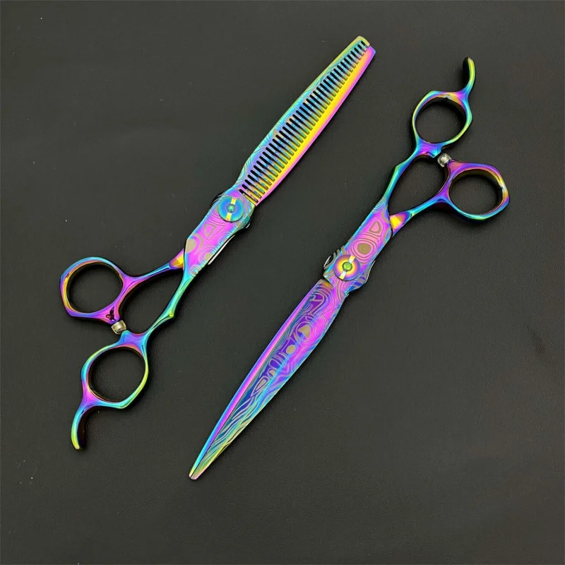 

Color JP440C 6Inch Hairdressing Scissors Dental Scissors Flat Scissors Damascus Beauty Stylist Hairdressing Scissors