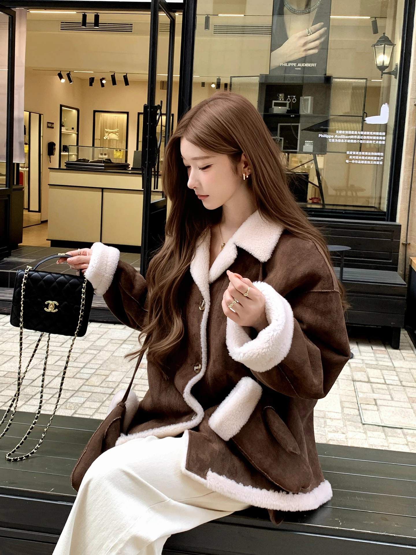 California Sunset Pelliccia di agnello Jaet Cappotti di pelle di pelliccia di agnello anti-età da donna Autunno Inverno Nuovo Sle Casual Loose Fit