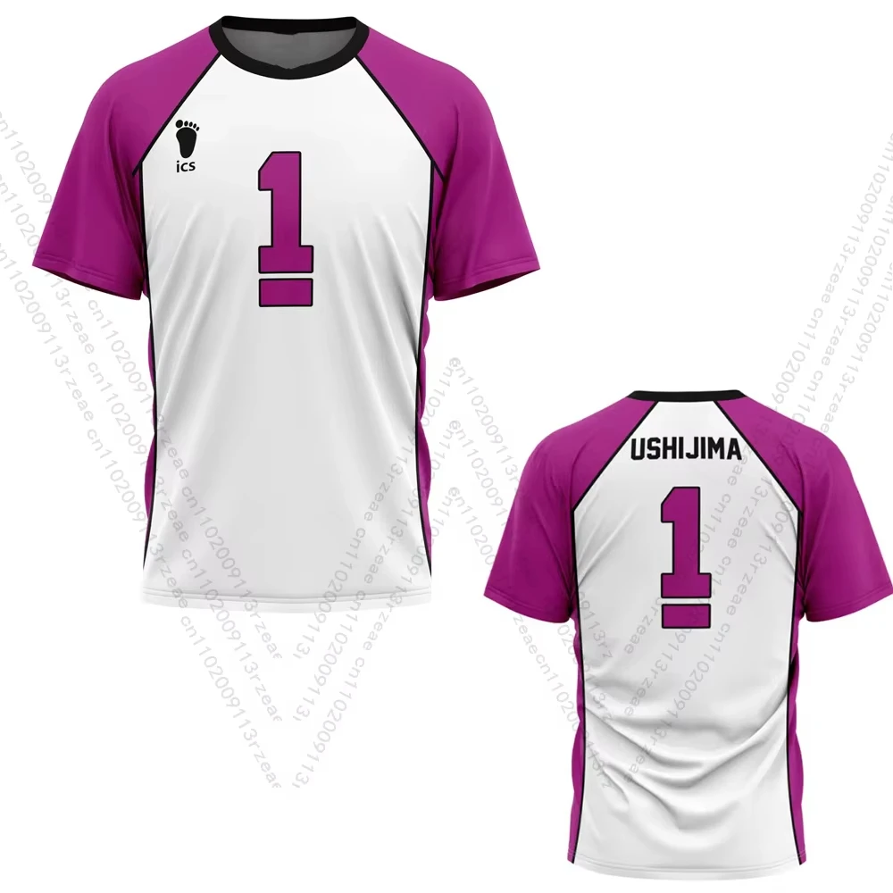 Bandai Summer Anime Academy School Uniform Neutral Volleyball Shirt Sports Training Loose Speed Drying Family Matching