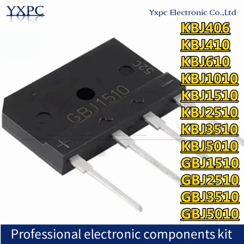 KBJ406 KBJ410 KBJ610 KBJ1010 KBJ1510 KBJ2510 KBJ3510 KBJ5010 GBJ1510 GBJ2510 GBJ3510 GBJ5010 rectifier bridge