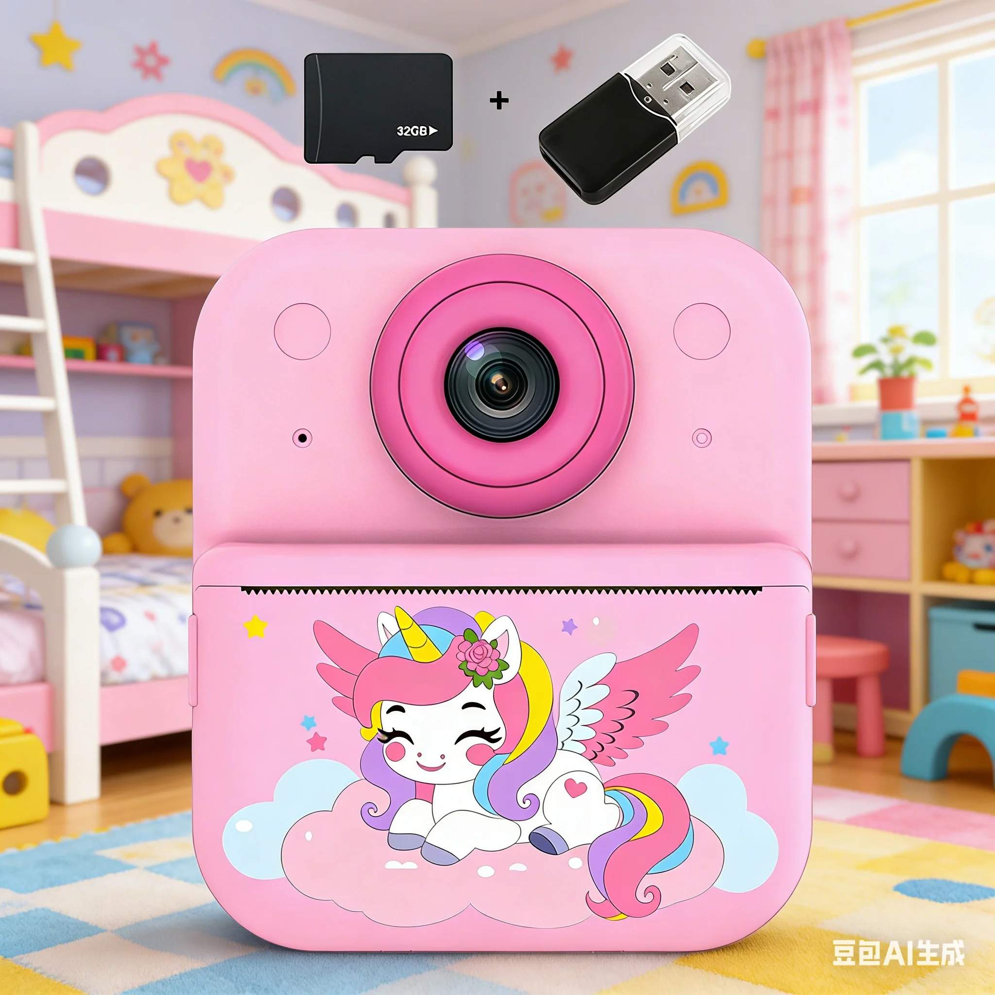 New Children's Camera Outdoor Printable Color Cartoon Toy High-definition Dual Camera Selfie Portable Digital Camera Accessorie