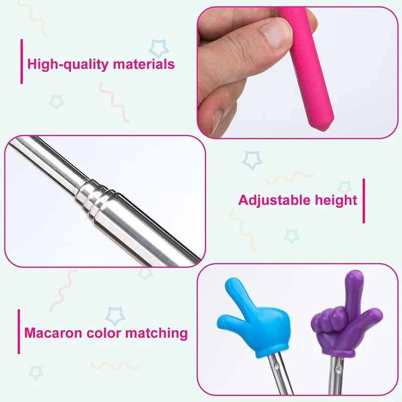 Picture 3: Stainless Classroom Point Stick Teaching Tools School Teachers Telescopic Retractable Presentation Whiteboard Hand Pointer TMZ