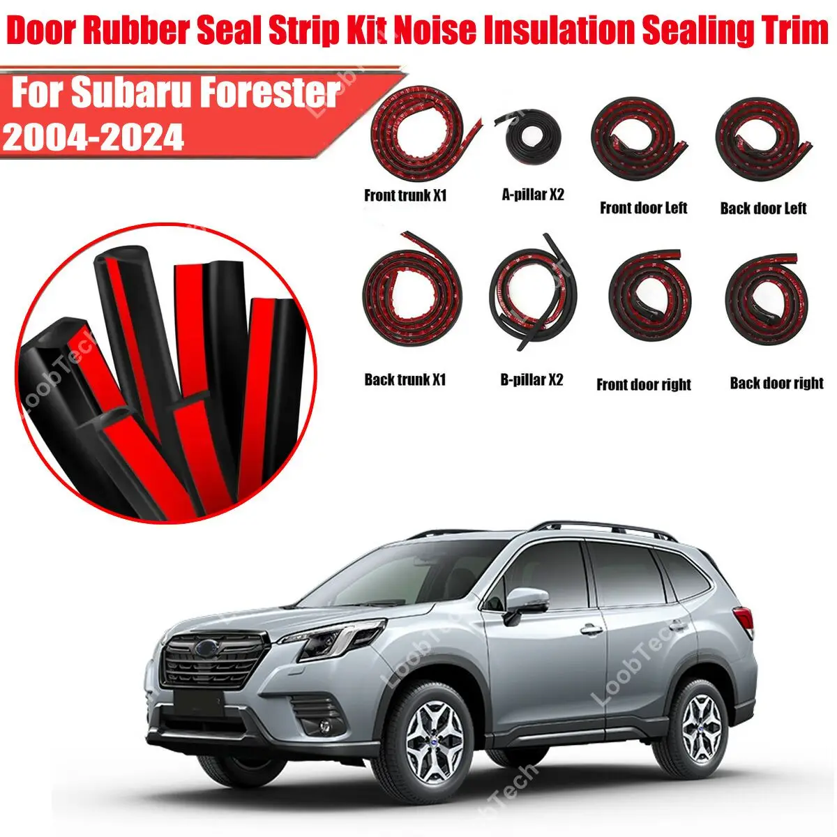 

Комплект уплотнителей двери, резиновая защита от ветра, шумоподавление для Subaru Forester, самоклеящаяся крышка двигателя, звукоизоляционная полоса