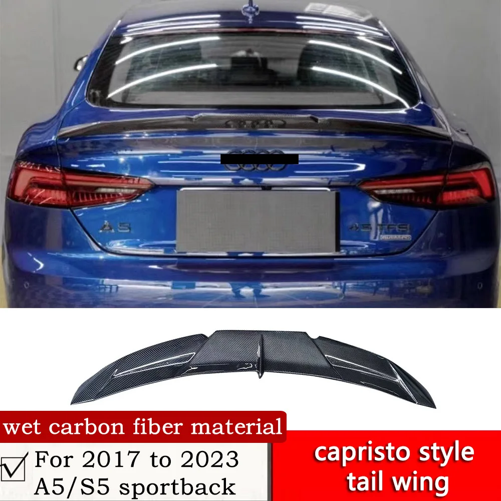 

For 2017 to 2023 A5/S5 sportback add capristo style tail wing carbon fiber material four door B9 A5 cf boot spoiler