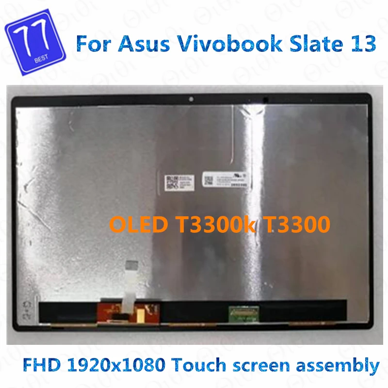 Original OLED ATNA33XC21 13.3'' for Asus Vivobook Slate 13 T3300k T3300 LCD Touch Screen Assembly FHD 1920x1080 60Hz Replacement