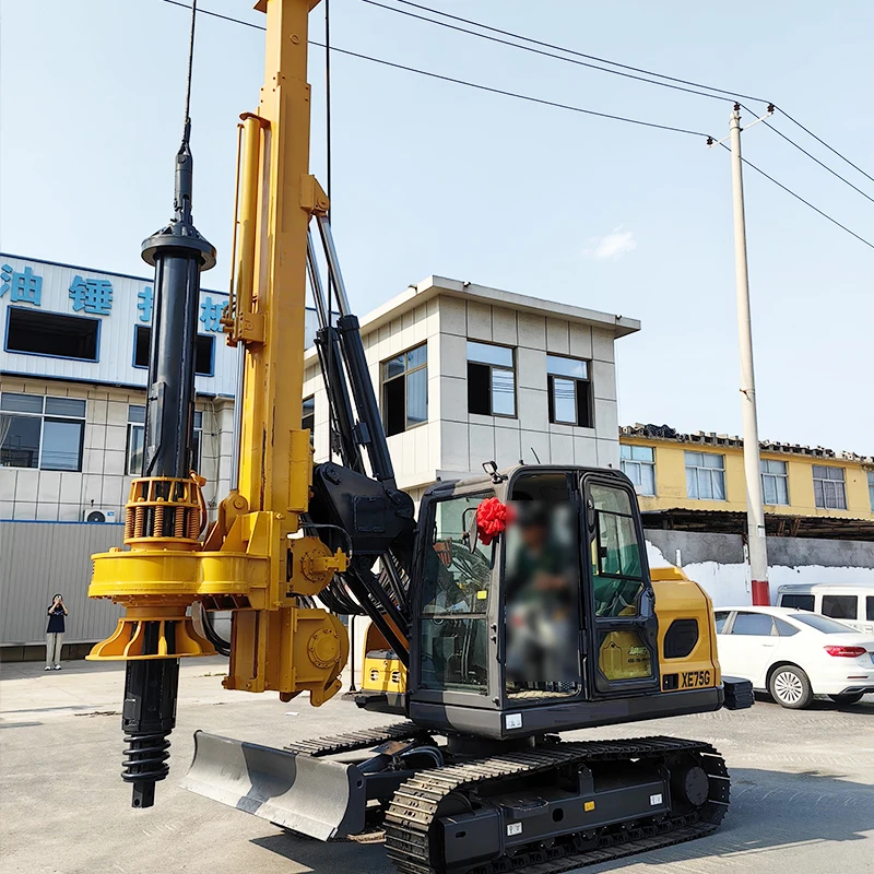 Pile Driver machine hydraulic hammer Ground construction Vibratory screw pile driver