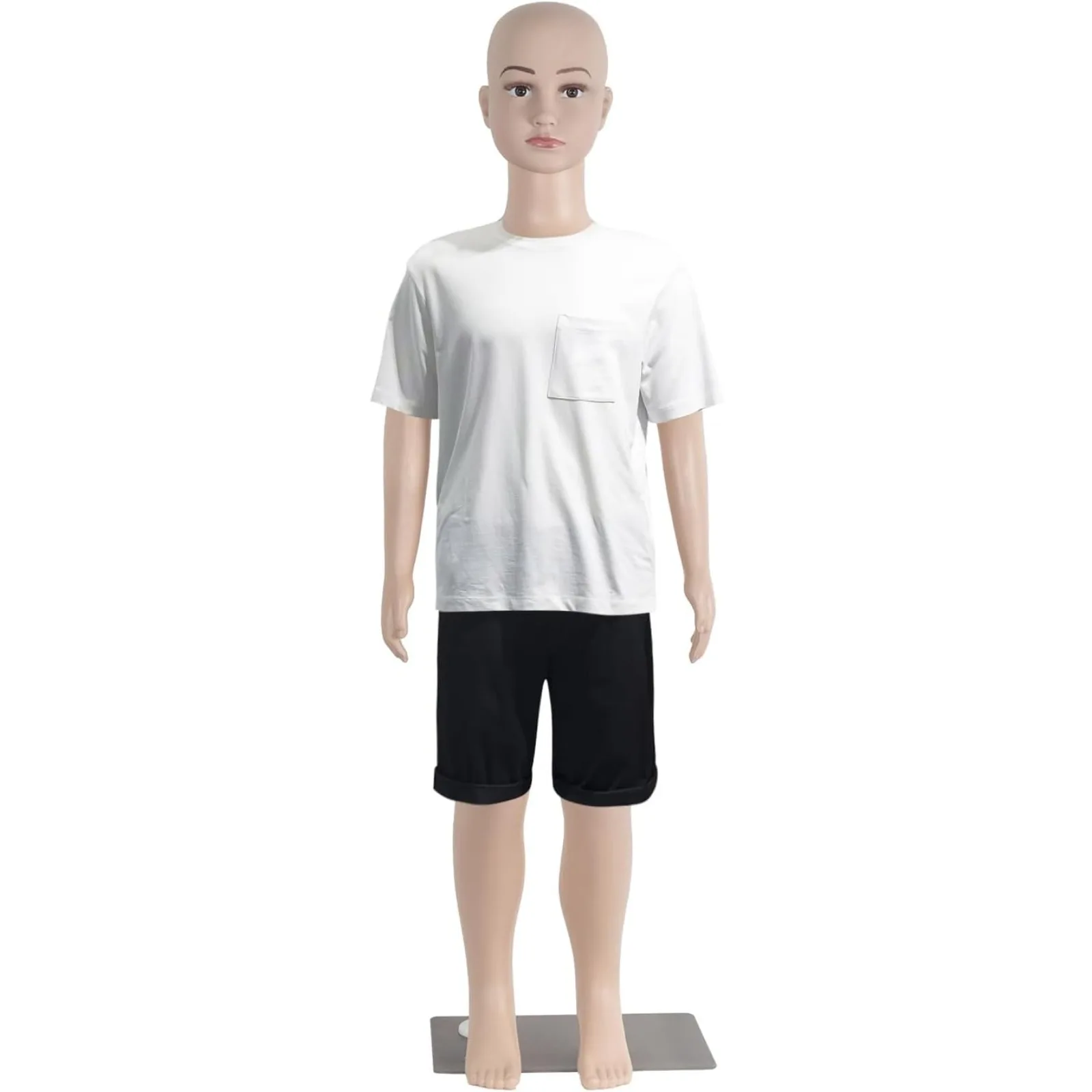 

US 43.3" Height Child Mannequin Full Body Realistic Adjustable Detachable Manikin Display Head Turns Dress Form W/Metal Base