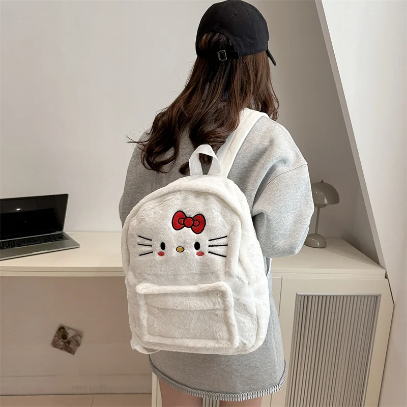 Sanrio Hello Kitty lindo y dulce bolso escolar para estudiantes Melody dibujos animados felpa Simple y ligero mochila de gran capacidad