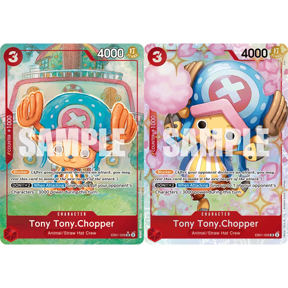 ONE PIECE Sammelkarten Tony Tony.Chopper EB01-006 EN DIY Hochwertige selbstgemachte Spiel-Anime-Karten Geschenkspielzeug