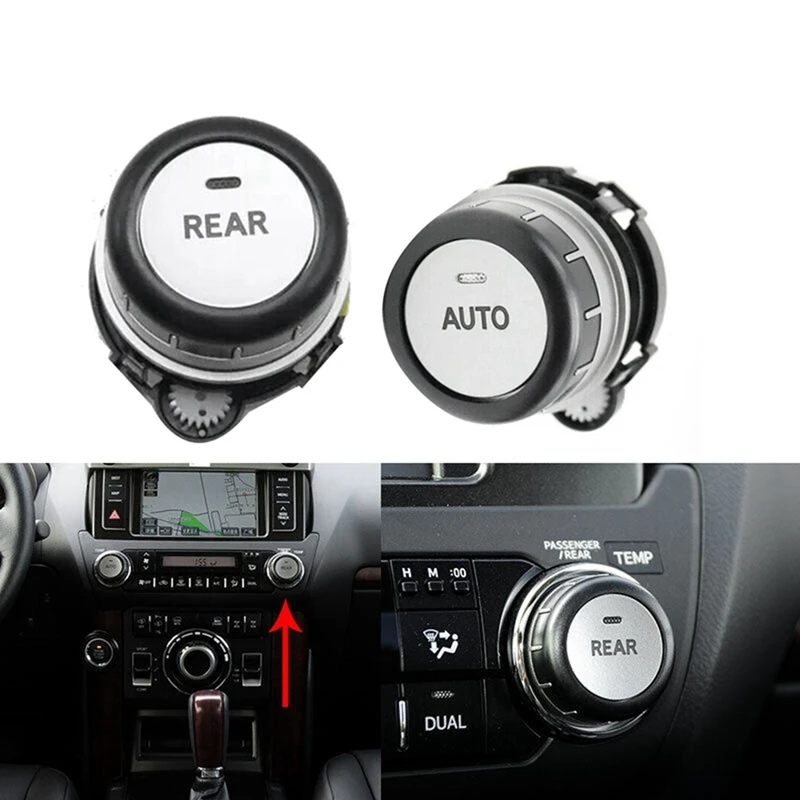 

1Pair AUTO+Rear Air Conditioner Control Knob For Toyota Land Cruiser Prado LC150, Years 2010-2017 Part 55904-60180