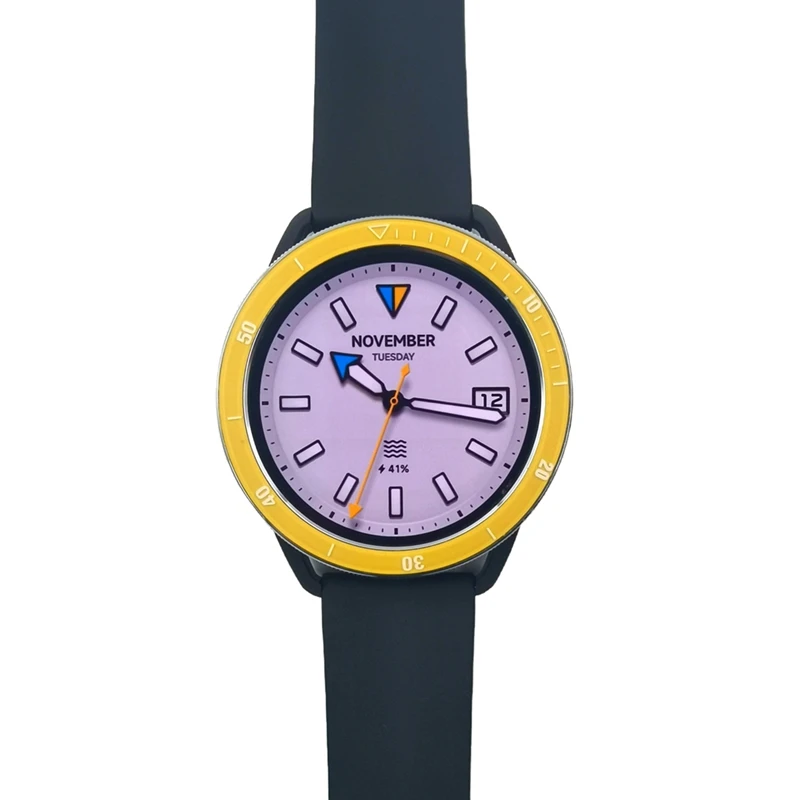 With Bluetooth Stainless Steel Bezel Rainbow Dual Time Zone Bezel For Xiaomi S3 Watches (Non-Original Product)