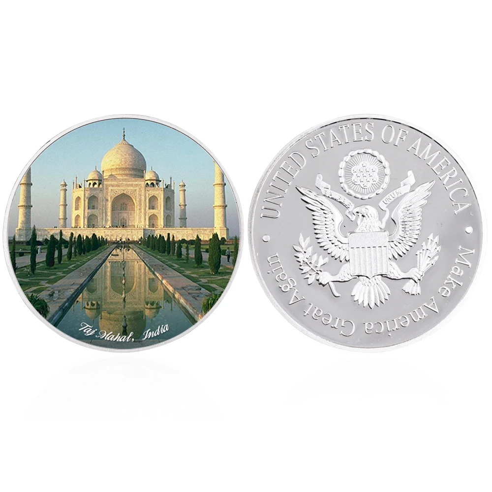 7pcs/set of Seven Wonders of The World Commemorative Coin Set Commemorative Collection Challenge Coin Ornament Gift