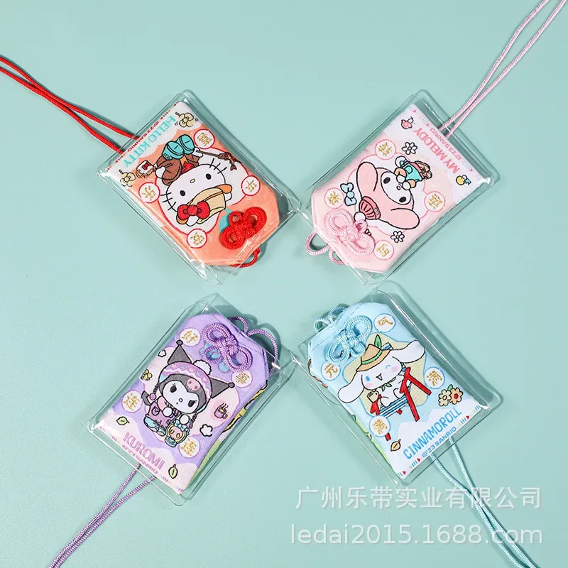 Cartoon Anime Sanrio Series Kuromi Peaceful Blessing Bag Pendant Cinnamoroll Amulet HelloKitty Yushou Peaceful Sachet Girl Gifts