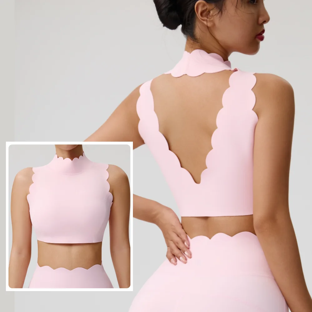 Backless Hollow-out Waistcoat Yoga Top High Waist Leggings Sports Bras for Women Running Fitness Workout Tank Top Sportswear