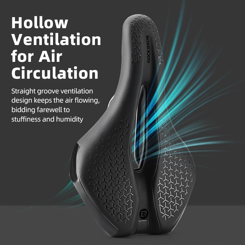 ROCKBROS Bicycle Saddle Seat Lightweight Breathable Hollow Saddle High Density Soft Sponge Comfortable Saddle Bike Accessories