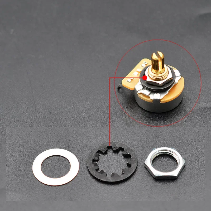 

Набор из 4-х гитарных гаек, шайб, стопорных шайб и разъемов Switchcraft, детали гитары