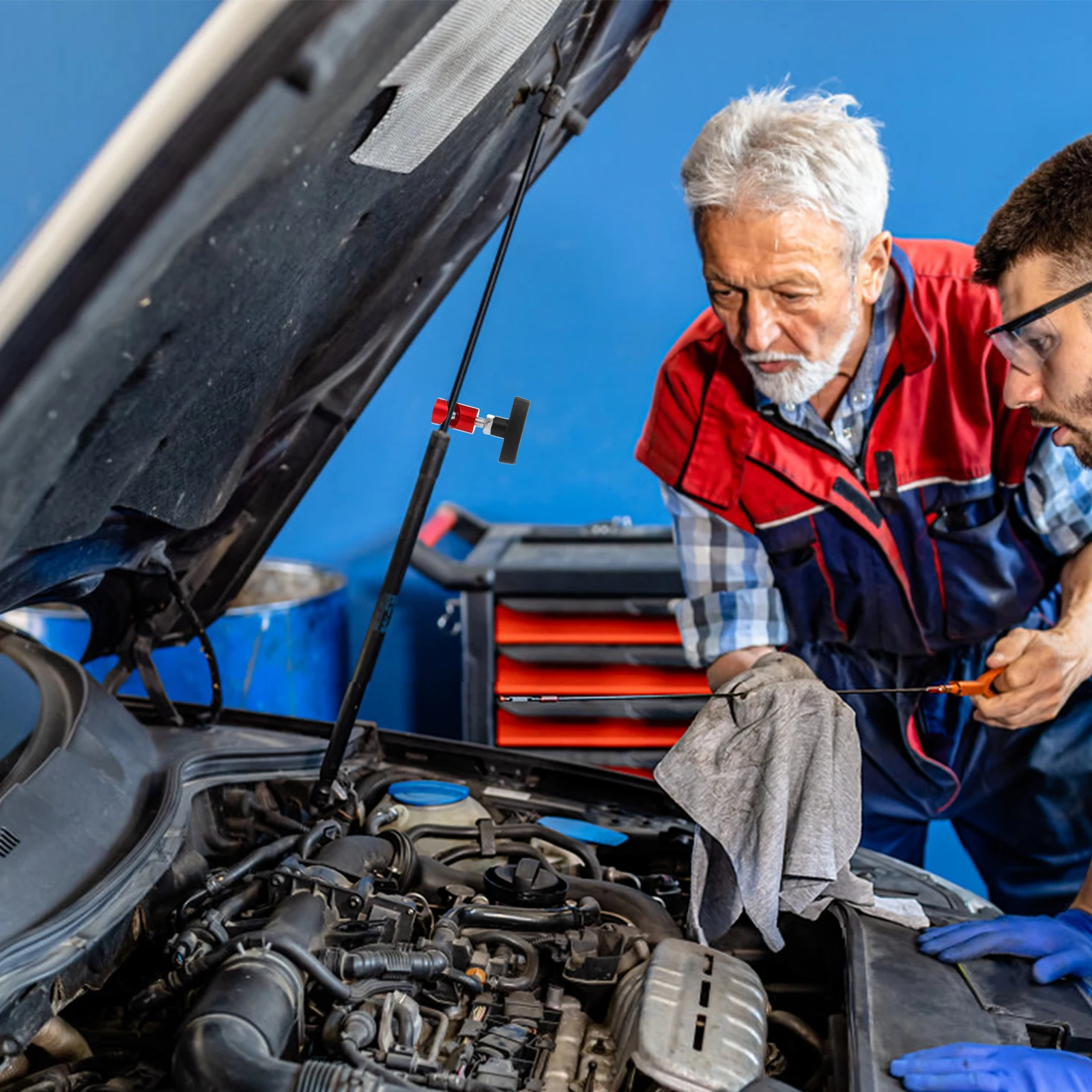 4Pcs Car Hood Strut Clamps Multi Purpose Snap on Lift Support Clamps Insert Type Buckle Structure Stable Support for Multiple