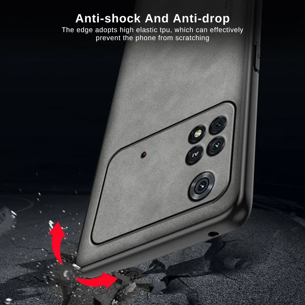 حافظة PocoM4 Pro من جلد الخراف Fundas لهاتف Xiaomi Poco M4 Pro 4G NFC M 4 Pocco M4Pro 5G غطاء هاتف من السيليكون لحماية الكاميرا