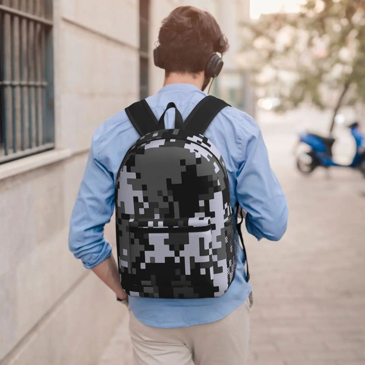 Pixel Mosaic Camouflage Student Backpack School Bag Hiking Travel Daypack for Boys Girls Bookbag Shoulder Bags