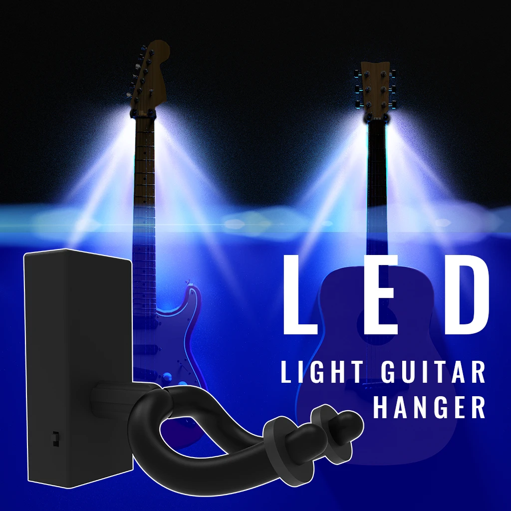 LOMMI Lighting LED Guitar Hanger Hook Wall Mount Bracket Display Guitar Bass Accessories MAX 10kg Weight  Life Span 500000 Hours