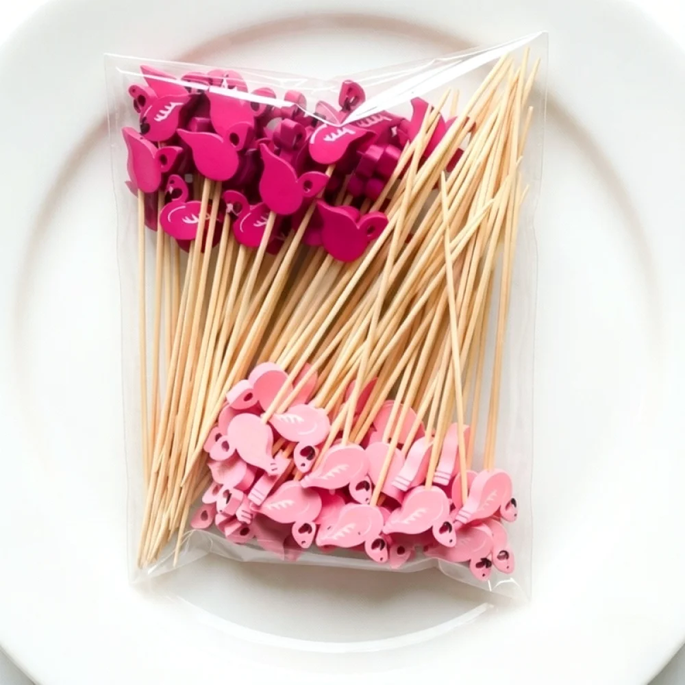 Cute Bamboo Food Picks For Dessert Snack Skewers Decorative Cartoon Toppers For Party Buffet Wedding Event Catering Tools