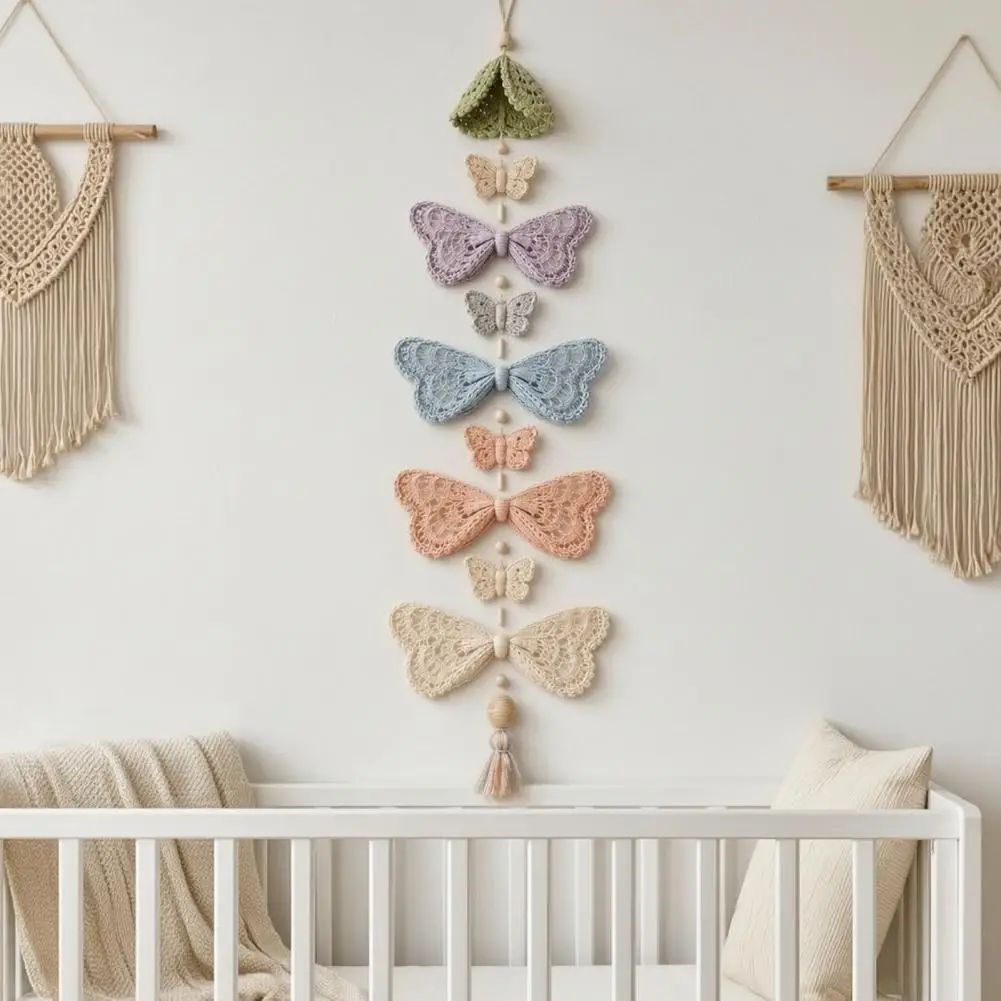 Butterfly Garden Yarn Craft Material Package Garden Cascade Diy Crochet Kit Handmade Wall Pendant Craft Set for Beginners