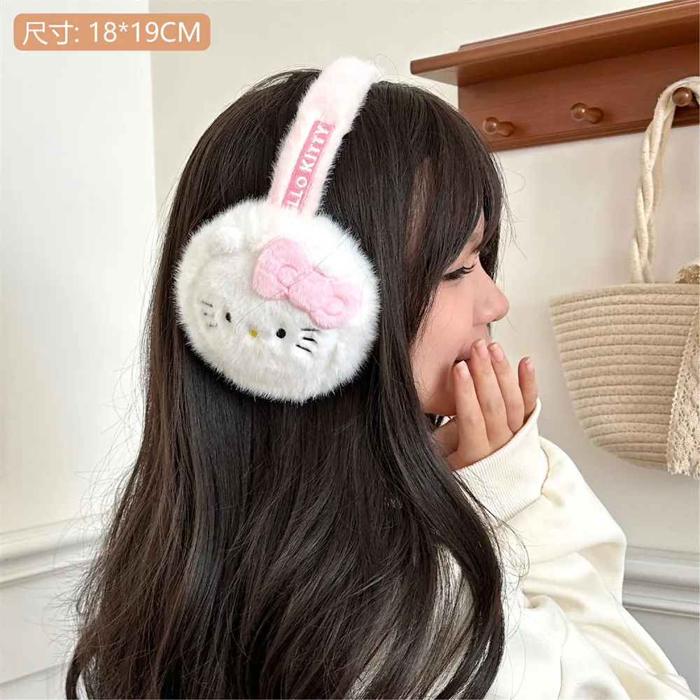 New Kawaii Sanrio Cinnamoroll Kuromi Plush Earmuffs Fashion Winter Earmuffs Cute Cycling Portable Extra Thick Versatile Earmuffs