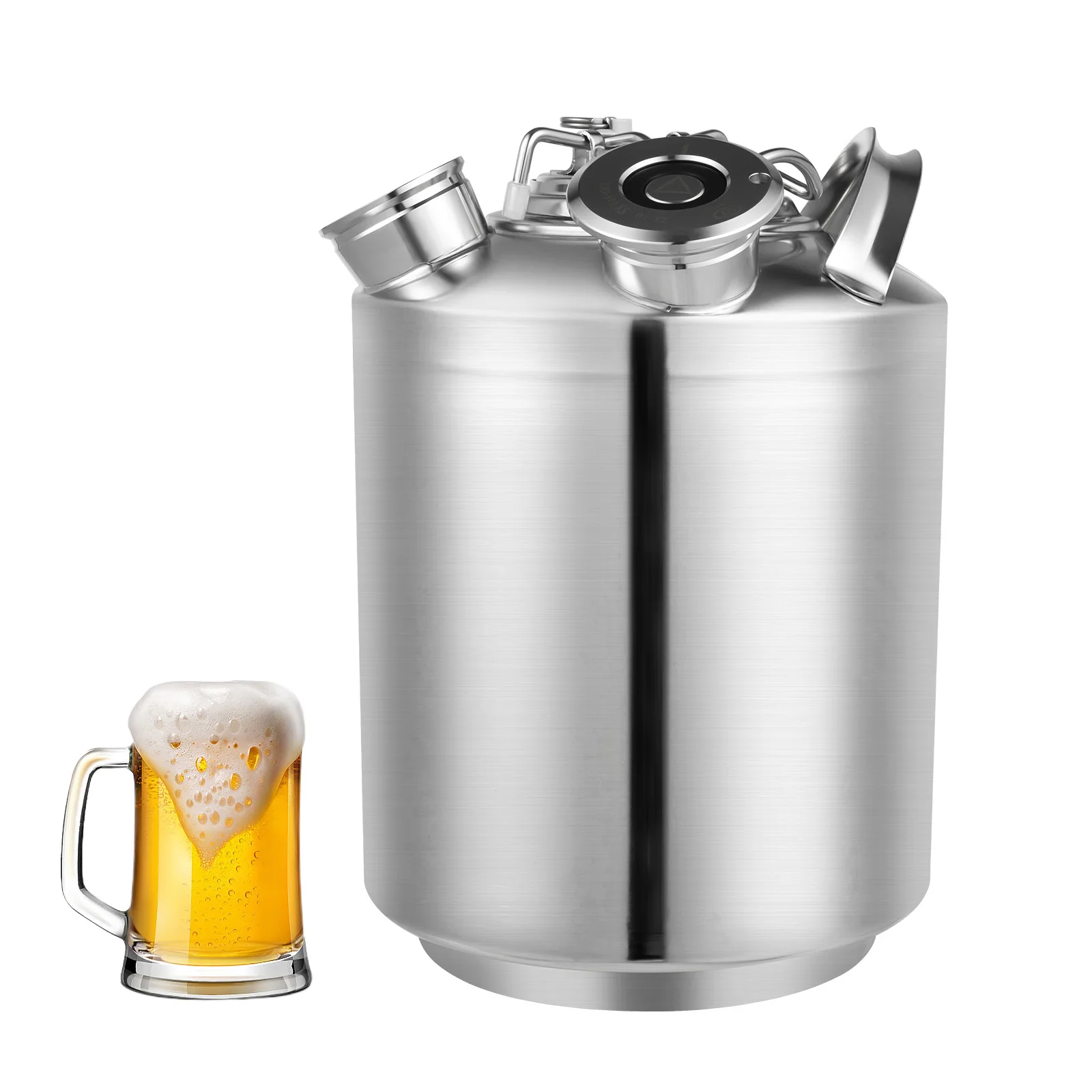 10L 3-Head Cleaning Container Keg Cleaning Barrel for Dispensers Beer Cleaning Beer Machine Stainless Steel Device Efficient