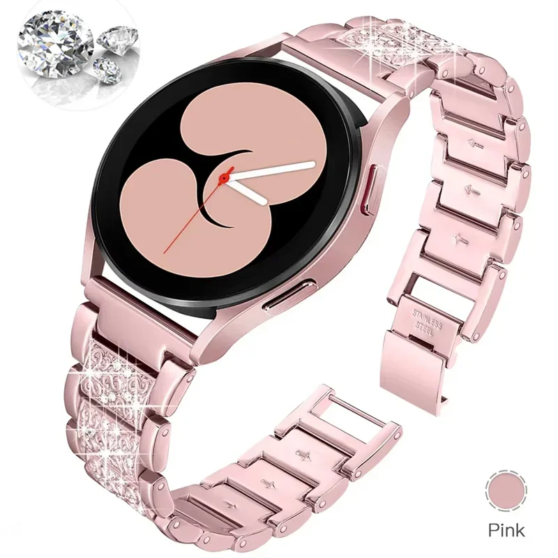 22mm 20mm Metal Diamond strap for Samsung Galaxy Watch 7/FE/6/5/4/Classic/5/pro 40mm 44mm link Bracelet Amazfit bip watch straps